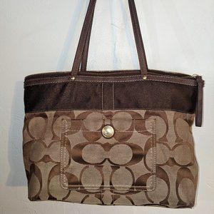 Coach Purse Signature C Brown No A086-11691